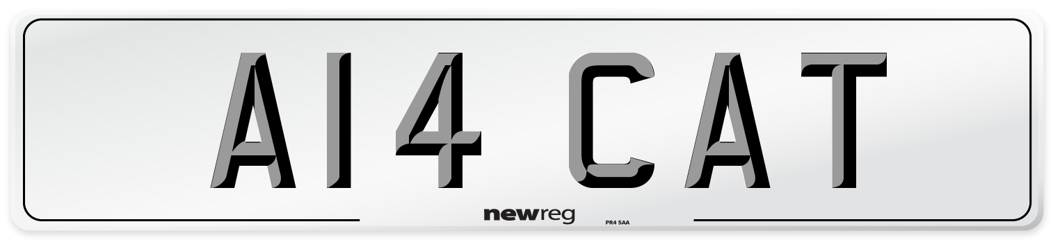 A14 CAT Number Plate from New Reg